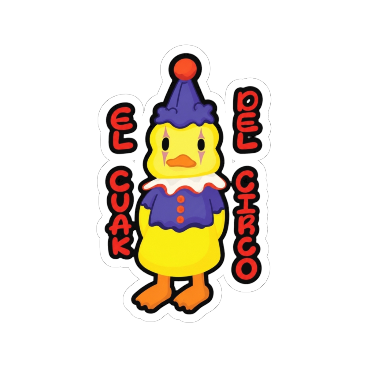 El cuak del circo pato payaso divertido halloween Sticker | El Payaso Plim Plim