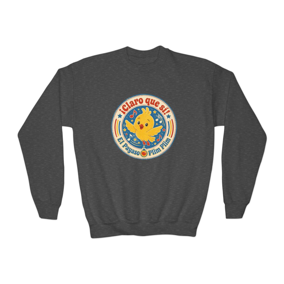 El Payaso Plim Plim "¡Claro que sí! El Payaso Plim Plim" Kids Crewneck - El Payaso Plim Plim official Sweatshirts merch