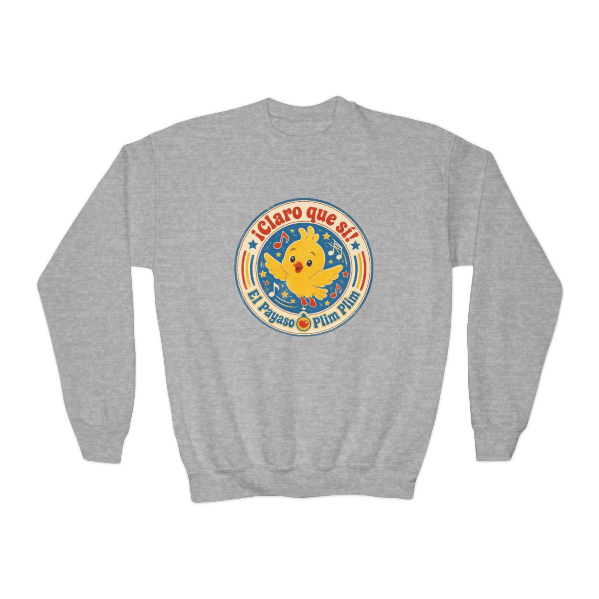 El Payaso Plim Plim "¡Claro que sí! El Payaso Plim Plim" Kids Crewneck - alternate angle 2, merchandise